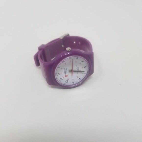 Prestige Medical Water Resistant Military Time Nursing Scrub Purple Band Watch - Picture 1 of 9